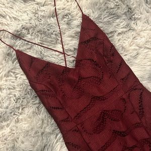 Cocktail dress w/ laceup back and fringe bottom XS